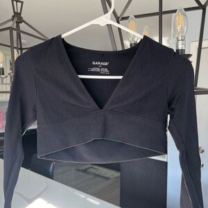 Black Garage Crop Top